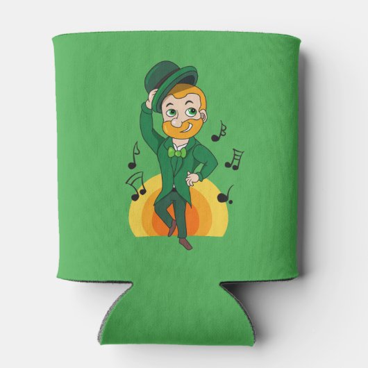 Dansende kabouter, St. Patrick's Day cartoon Blikjeskoeler (Achterkant)