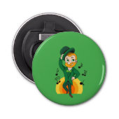 Dansende kabouter, St. Patrick's Day cartoon Button Flesopener (Voorkant)