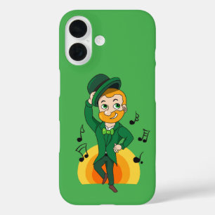 Dansende kabouter, St. Patrick's Day cartoon iPhone 16 Hoesje