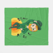 Dansende kabouter, St. Patrick's Day cartoon Fleece Deken (Voorkant (Horizontaal))
