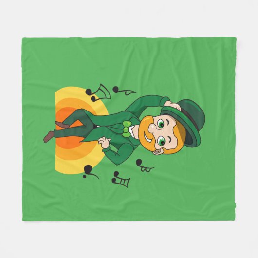 Dansende kabouter, St. Patrick's Day cartoon Fleece Deken (Voorkant (Horizontaal))