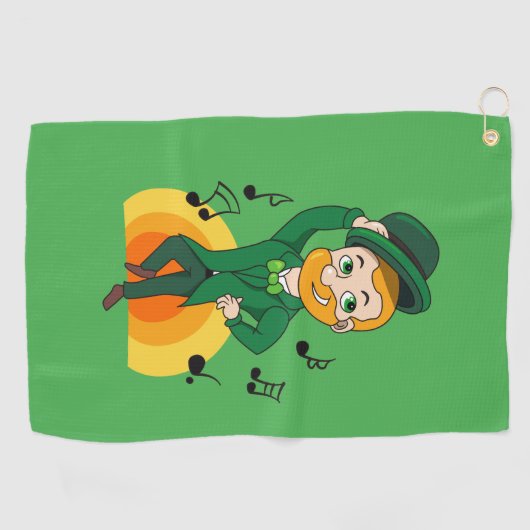 Dansende kabouter, St. Patrick's Day cartoon Golfhanddoek (Horizontaal)