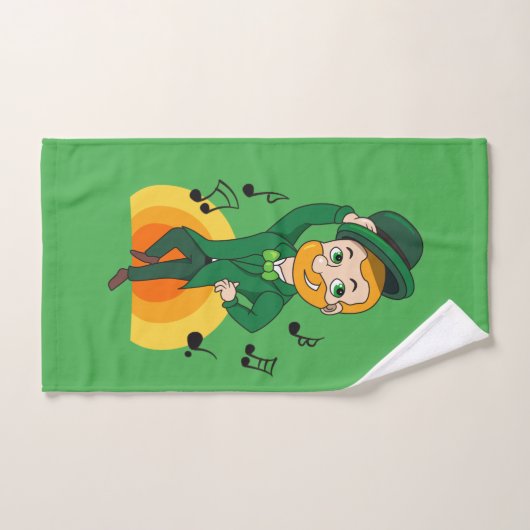 Dansende kabouter, St. Patrick's Day cartoon Handdoek (Handdoek)