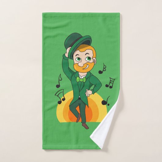Dansende kabouter, St. Patrick's Day cartoon Handdoek (Handdoek)