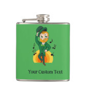 Dansende kabouter, St. Patrick's Day cartoon Heupfles (Voorkant)