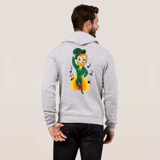 Dansende kabouter, St. Patrick's Day cartoon Hoodie (Achterkant volledig)