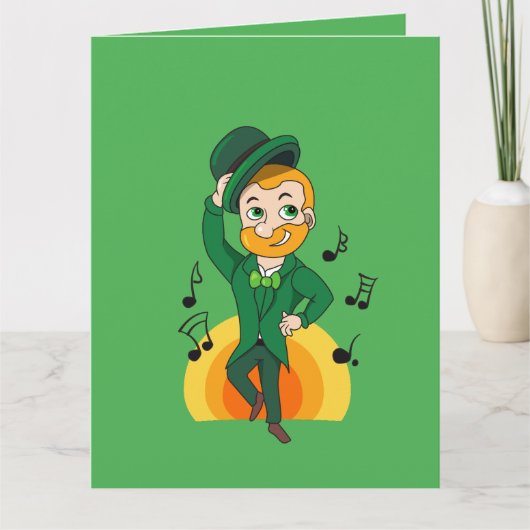 Dansende kabouter, St. Patrick's Day cartoon Kaart (Voorkant)