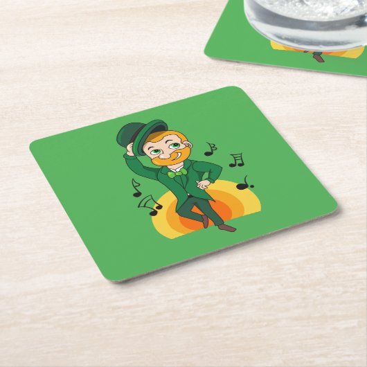 Dansende kabouter, St. Patrick's Day cartoon Kartonnen Onderzetters (Schuin)