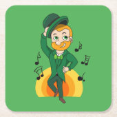 Dansende kabouter, St. Patrick's Day cartoon Kartonnen Onderzetters (Voorkant)