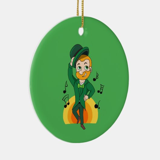 Dansende kabouter, St. Patrick's Day cartoon Keramisch Ornament (Rechts)