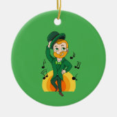 Dansende kabouter, St. Patrick's Day cartoon Keramisch Ornament (Voorkant)