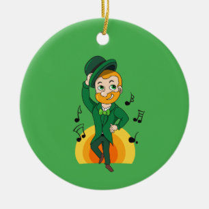 Dansende kabouter, St. Patrick's Day cartoon Keramisch Ornament