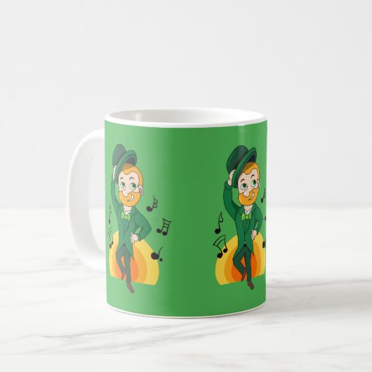 Dansende kabouter, St. Patrick's Day cartoon Koffiemok (Voorkant links)