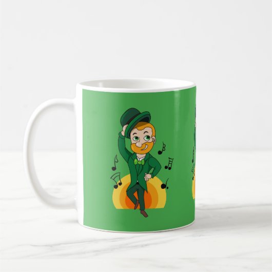 Dansende kabouter, St. Patrick's Day cartoon Koffiemok (Links)
