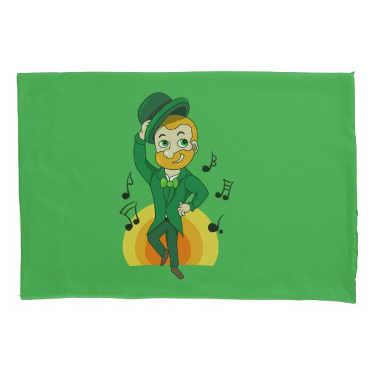 Dansende kabouter, St. Patrick's Day cartoon Kussensloop (Voorkant)