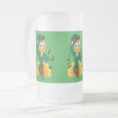 Dansende kabouter, St. Patrick's Day cartoon Matglas Bierpul (Voorkant links)