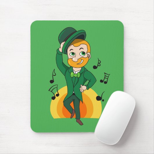 Dansende kabouter, St. Patrick's Day cartoon Muismat (Met muis)
