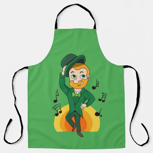 Dansende kabouter, St. Patrick's Day cartoon Schort (Voorkant)