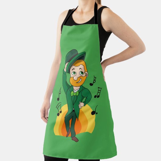 Dansende kabouter, St. Patrick's Day cartoon Schort (Insitu)