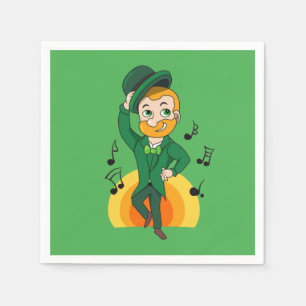 Dansende kabouter, St. Patrick's Day cartoon  Servet