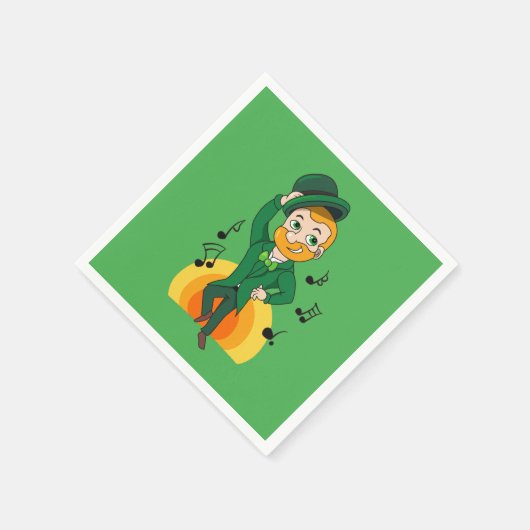 Dansende kabouter, St. Patrick's Day cartoon  Servet (Hoek)