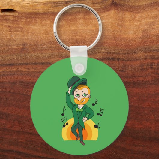 Dansende kabouter, St. Patrick's Day cartoon Sleutelhanger (Voorkant)
