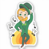 Dansende kabouter, St. Patrick's Day cartoon Sticker (Voorkant)