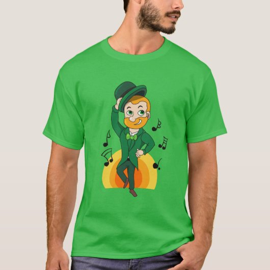Dansende kabouter, St. Patrick's Day cartoon T-shirt (Voorkant)