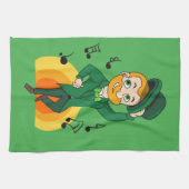 Dansende kabouter, St. Patrick's Day cartoon Theedoek (Horizontaal)