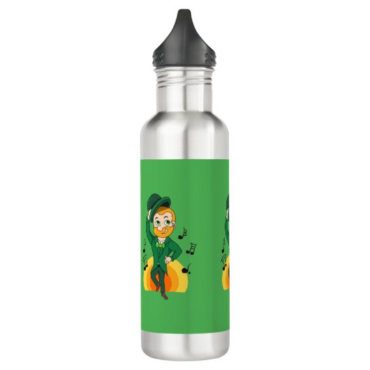 Dansende kabouter, St. Patrick's Day cartoon Waterfles (Links)