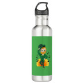 Dansende kabouter, St. Patrick's Day cartoon Waterfles (Voorkant)