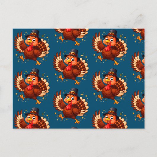 Dansende kalkoen briefkaart (Voorkant)