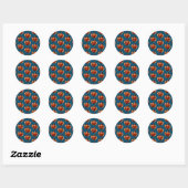Dansende kalkoen ronde sticker (Vel)