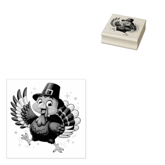 Dansende kalkoen rubberstempel (Gestempeld)