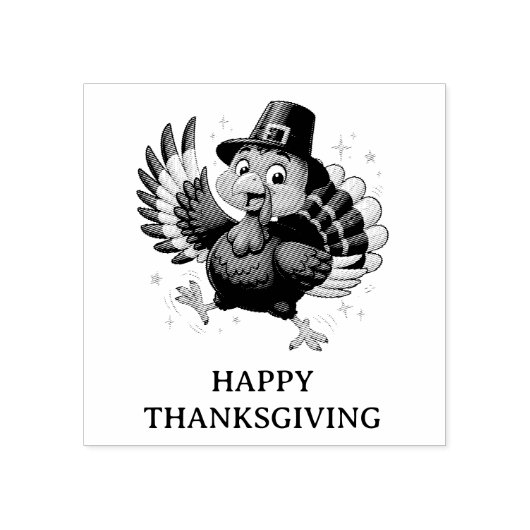 Dansende kalkoen rubberstempel (Afrduk)