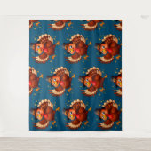 Dansende kalkoen wandkleed (Voorkant)