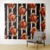 Dansende kalkoen wandkleed (In Situ (horizontaal))