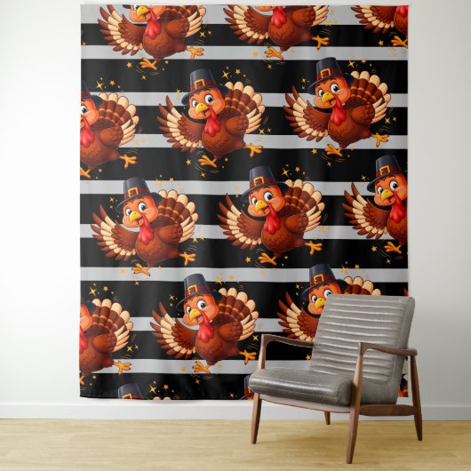 Dansende kalkoen wandkleed (In situ)