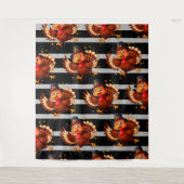 Dansende kalkoen wandkleed (Voorkant)