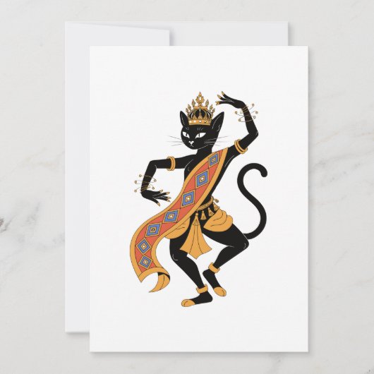 Dansende Kat Koning Kaart (Voorkant)
