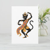 Dansende Kat Koning Kaart (Staand voorkant)