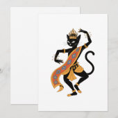 Dansende Kat Koning Kaart (Voorkant / Achterkant)