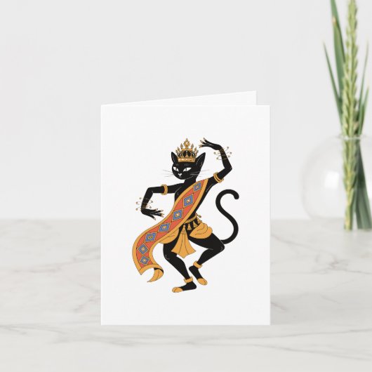 Dansende Kat Koning Kaart (Voorkant)