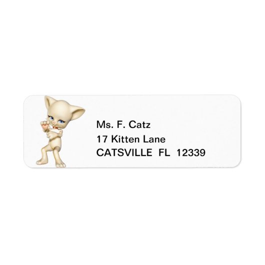 Dansende Kat Return Address Labels (Voorkant)