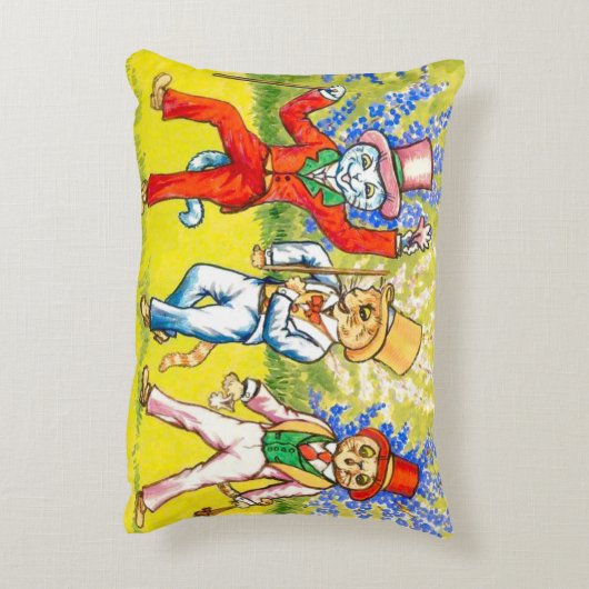 Dansende katten accent kussen (Achterkant (Verticaal))