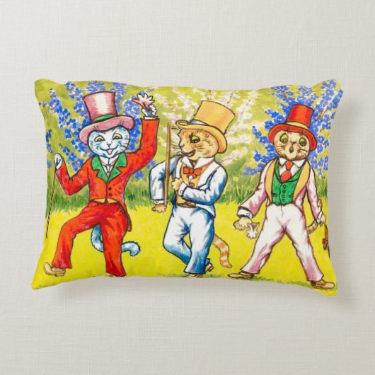 Dansende katten accent kussen (Achterkant)