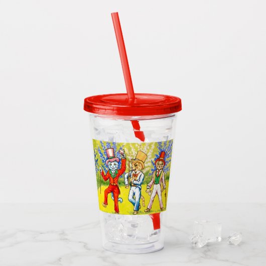 Dansende katten acryl drinkbeker (Voorkant ijs)