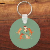 Dansende katten aquarel sleutelhanger (Voorkant)