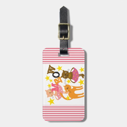Dansende katten bagagelabel (Voorkant verticaal)