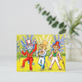 Dansende katten briefkaart (Staand voorkant)